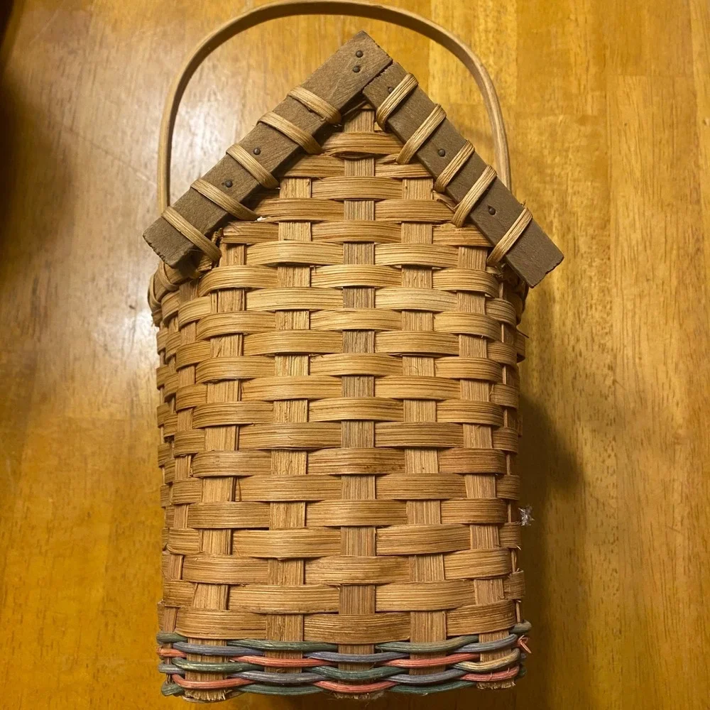 Bless This Nest Woven Birdhouse Basket‎ Farmhouse Decor Rustic